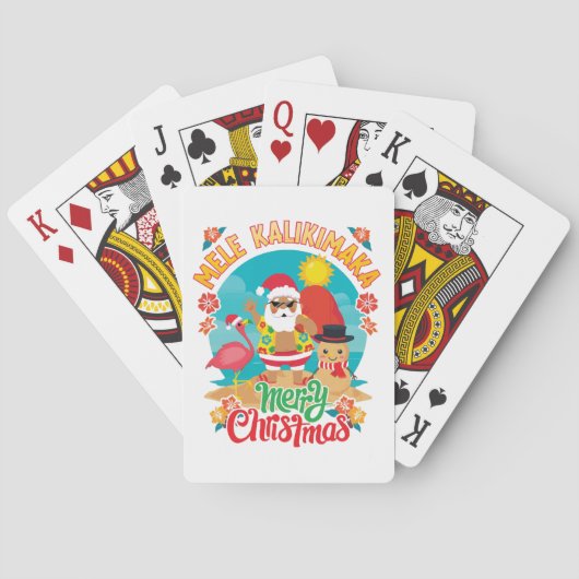 Mele Kalikimaka voor een heldere Hawaïaanse kerst Pokerkaarten (Achterkant)