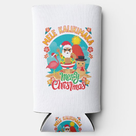 Mele Kalikimaka voor een heldere Hawaïaanse kerst Seltzer Blikjeskoeler (Voorkant)