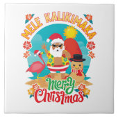 Mele Kalikimaka voor een heldere Hawaïaanse kerst Tegeltje (Voorkant)