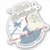 Mele Kalikimaka Vrolijk Kerstfeest Hawaï Tropisch Sticker (Voorkant)
