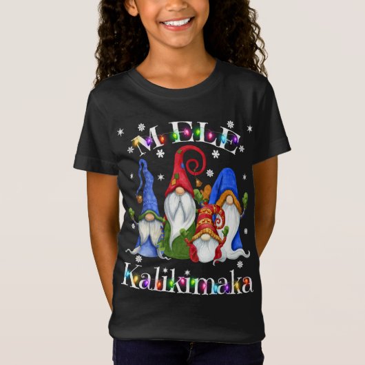 Mele Kalikimaka Vrolijk Kerstfeest Hawaïaans Noord T-shirt (Voorkant)