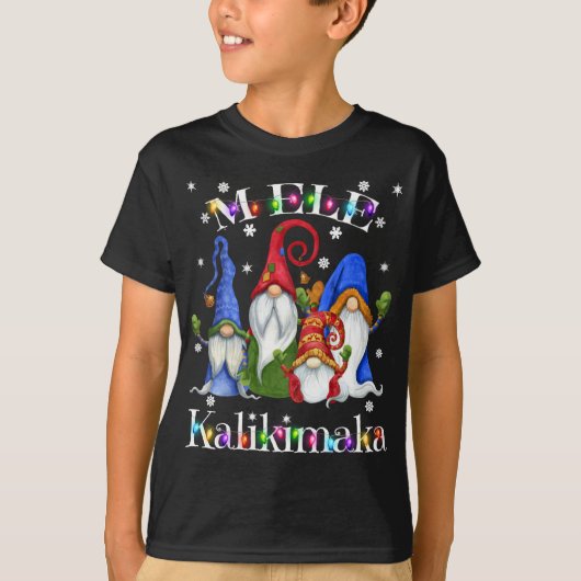 Mele Kalikimaka Vrolijk Kerstfeest Hawaïaans Noord T-shirt (Voorkant)