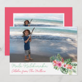 Mele Kalikimaka Vrolijk Kerstfeest Hibiscus Feestdagenkaart (Voorkant / Achterkant)