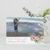 Mele Kalikimaka Vrolijk Kerstfeest Hibiscus Feestdagenkaart (Staand voorkant)