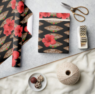 Mele Kalikimaka - Vrolijk kerstfeest Hibiscus Hawa Cadeaupapier