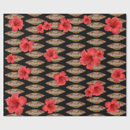 Mele Kalikimaka - Vrolijk kerstfeest Hibiscus Hawa Cadeaupapier (Vlak)