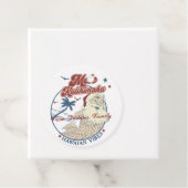 Mele Kalikimaka Vrolijk Kerstfeest Santa Hawaiian Bedankjes Labels (In situ)