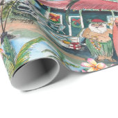Mele Kalikimaka Waimea Santa Wrapping Paper Cadeaupapier (Rol Hoek)