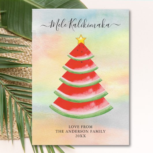 Mele Kalikimaka Watermelon Feestdagenkaart
