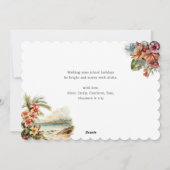 Mele Kalikimaka Waterverf Strand Bloemen Foto Feestdagenkaart (Achterkant)