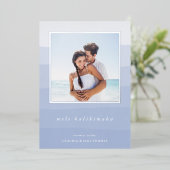 Mele Kalikimaka Waterverf Stripe Foto Folie Feestdagenkaart (Staand Voorkant)