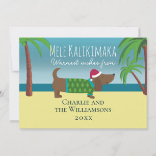 Mele Kalikimaka Weiner Flat Kerstmis Feestdagenkaart