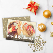 Mele Kalikimaka Witte Borstelfontein Kerst Foto Feestdagenkaart