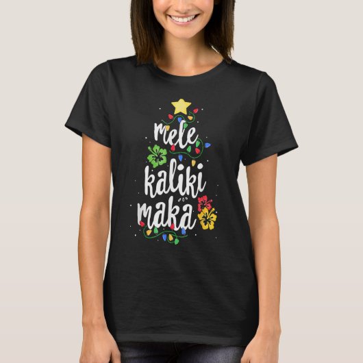 Mele Kalikimaka Women Hawaiian Hawaii Kerstmis T-shirt (Voorkant)