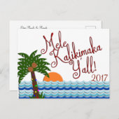 Mele Kalikimaka Y'all Christmas Beach Briefkaart (Voorkant / Achterkant)