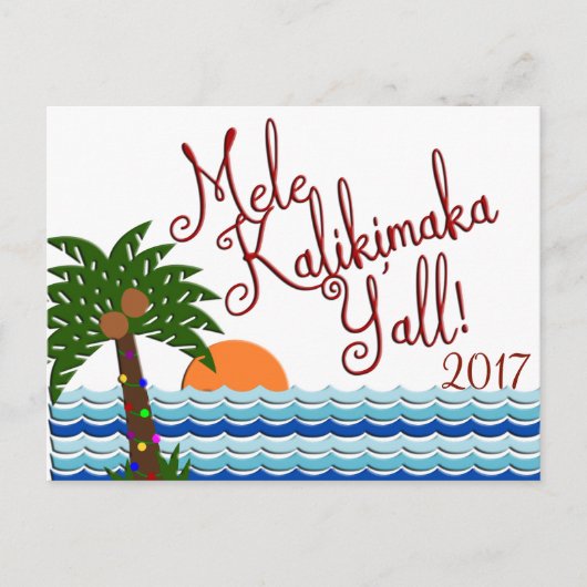 Mele Kalikimaka Y'all Christmas Beach Briefkaart (Voorkant)