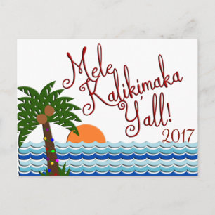 Mele Kalikimaka Y'all kerststrand Briefkaart