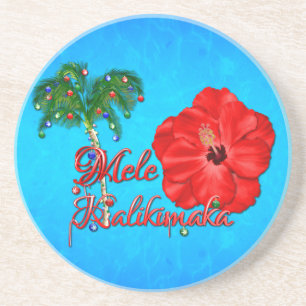 Mele Kalikimaka Zandsteen Onderzetter