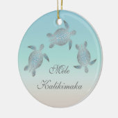 Mele Kalikimaka | Zee schildpad Hawaiiaanse kerst Keramisch Ornament (Links)