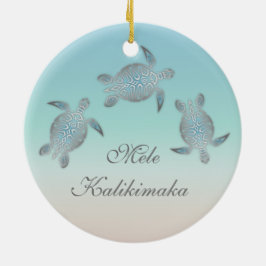 Mele Kalikimaka | Zee schildpad Hawaiiaanse kerst Keramisch Ornament