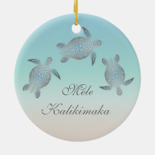 Mele Kalikimaka | Zee schildpad Hawaiiaanse kerst Keramisch Ornament (Achterkant)