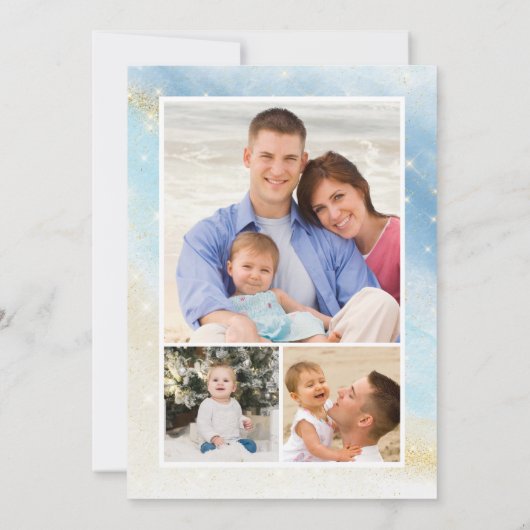 Mele Kalikimaka Zee Turtle Beach Coastal 3 Foto Feestdagenkaart (Achterkant)