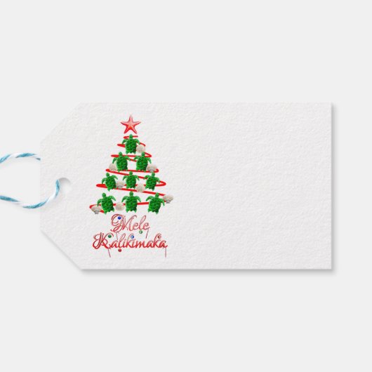 Mele Kalikimaka Zee Turtles Cadeaulabel (Achterkant Horizontaal)