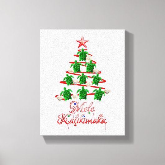 Mele Kalikimaka Zee Turtles Canvas Afdruk (Voorkant)