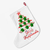 Mele Kalikimaka Zee Turtles Grote Kerstsok (Achterkant (Hangend))