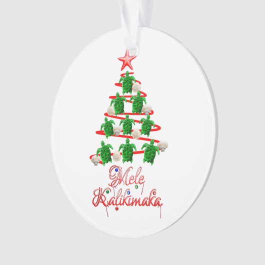 Mele Kalikimaka Zee Turtles Ornament (voorkant)