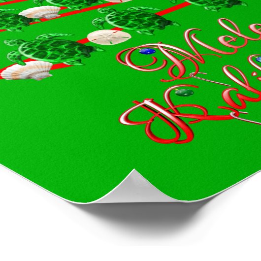 Mele Kalikimaka Zee Turtles Poster (Hoek)