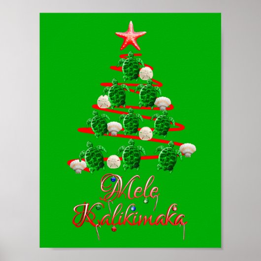 Mele Kalikimaka Zee Turtles Poster (Voorkant)