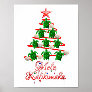 Mele Kalikimaka Zee Turtles Poster