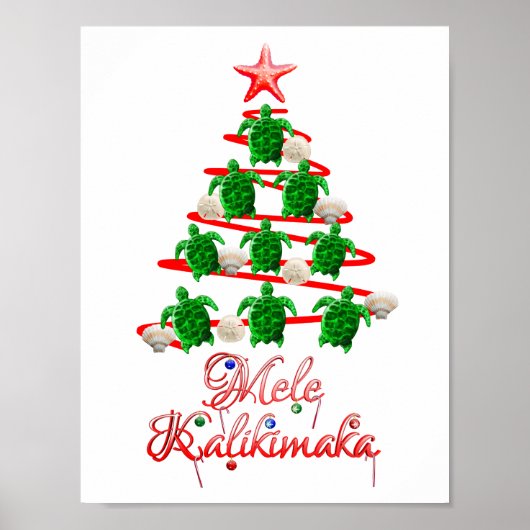 Mele Kalikimaka Zee Turtles Poster (Voorkant)