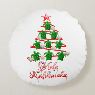 Mele Kalikimaka Zee Turtles Rond Kussen