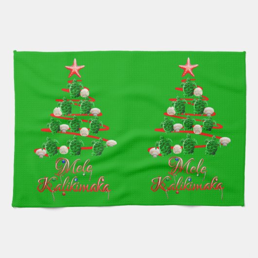 Mele Kalikimaka Zee Turtles Theedoek (Horizontaal)