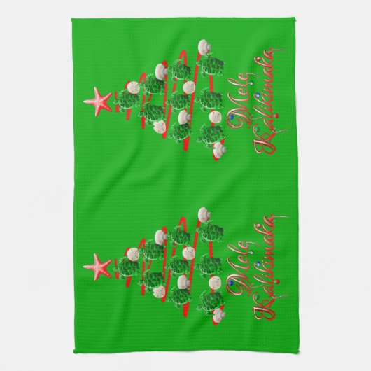 Mele Kalikimaka Zee Turtles Theedoek (Verticaal)