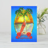 Mele Kalikimakai Hawaiian Beach Kerstmis Feestdagenkaart (Staand voorkant)