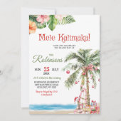 Mele Kalimaka Hawaii Palm Tree Kerstfeest Kaart (Voorkant)