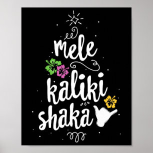 Mele Kalki Shaka Hawaii - kerstboom Kalikimaka Poster