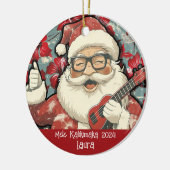 Mele Kamikimaka Hawaiian Santa Ornament (Links)