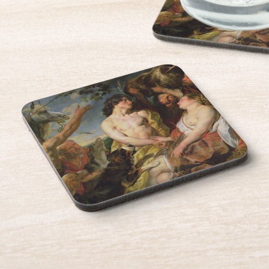 Meleager en Atalanta (olie op doek) Bier Onderzetter (Linkerzijde)