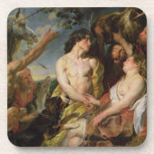 Meleager en Atalanta (olie op doek) Bier Onderzetter (Voorkant)