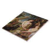 Meleager en Atalanta (olie op doek) Tegeltje (Zijkant)