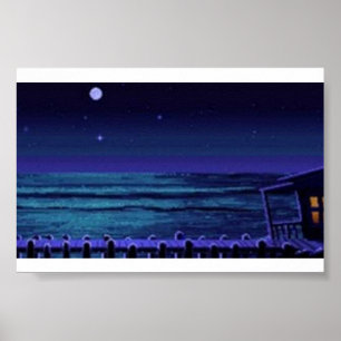 Melée night dock Monkey eiland Poster