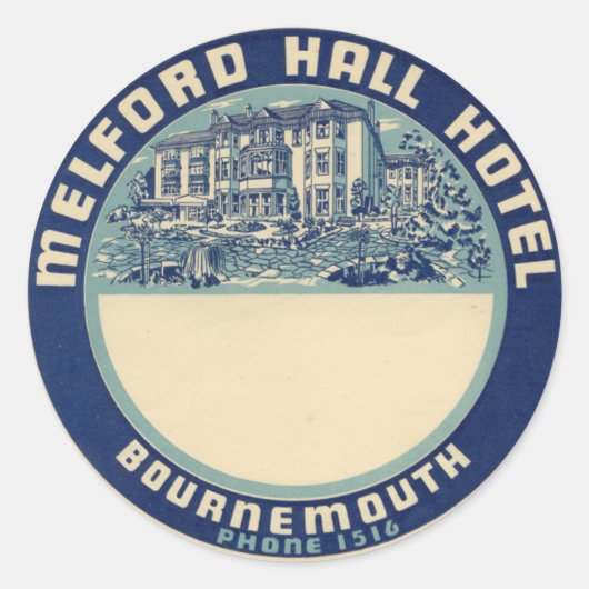 Melford Hall Hotel Ronde Sticker (Voorkant)