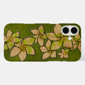 Melia Hawaiian Plumeria Faux Wood Green Case-Mate iPhone Case (Achterkant (horizontaal))