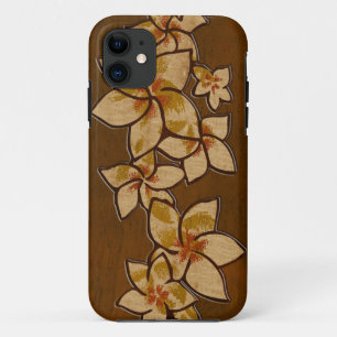 Melia Hawaiian Plumeria Faux Wood iPhone 5 Hoesje