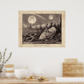 Méliès Voyage dans la Lune Tableau 10 Poster (Keuken)