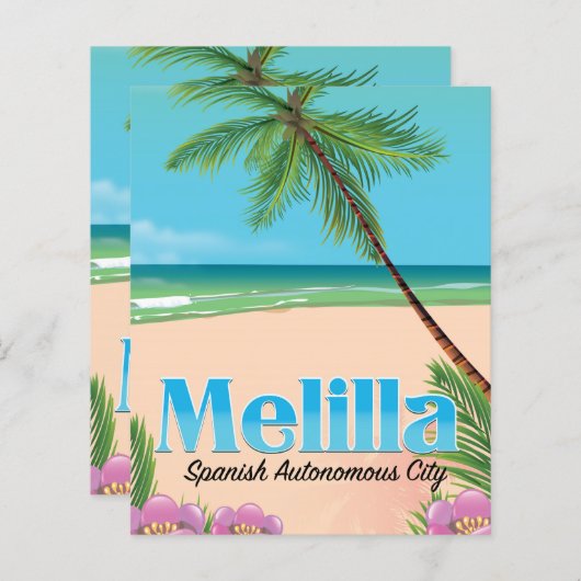 Melilla: Poster van de Spaanse autonome stadsreis. (Voorkant / Achterkant)